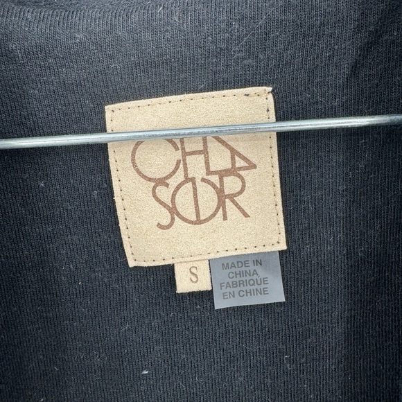 Chaser Black Women Small Open Front Puff Sleeve Casual Modern Classic Jacket - Picture 5 of 9